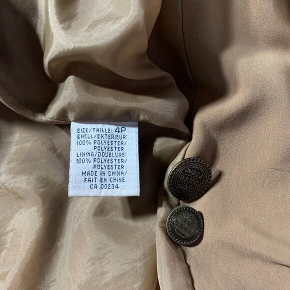 Vintage 80s 90s Trench Coat Overcoat Khaki Tan Long Classic Raincoat - Picture 10 of 16